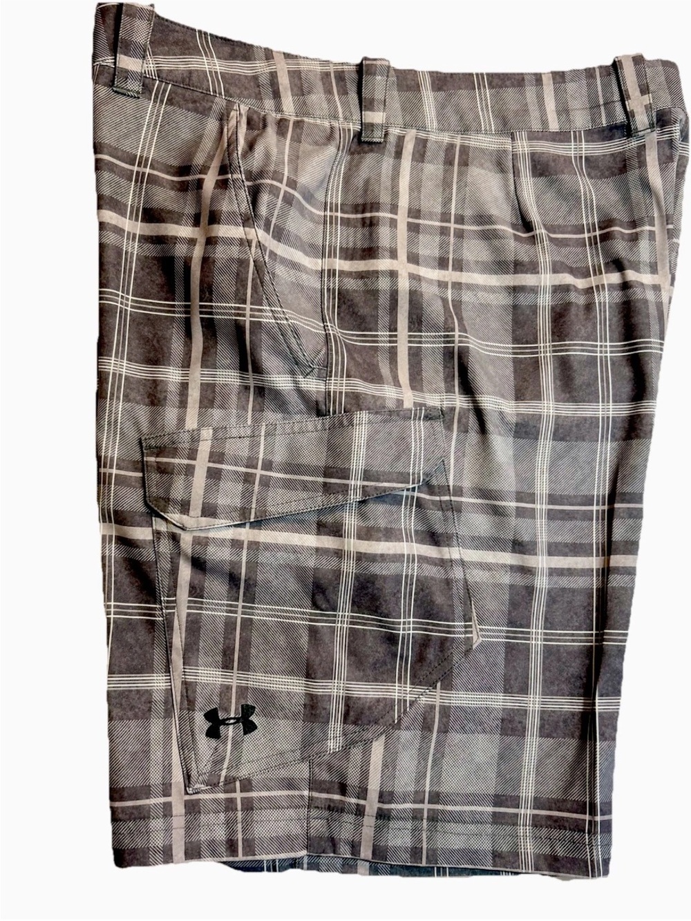 Under Armour Grey Plaid Men's Cargo Shorts 38 X10